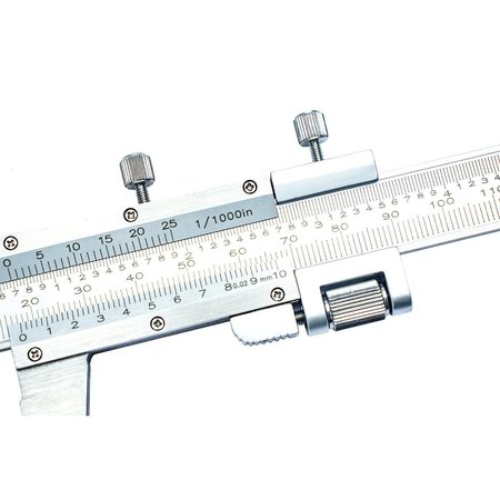 H & H Industrial Products Dasqua 0-150mm / 0-6" Stainless Steel Vernier Caliper With Fine Adjust 1490-7005